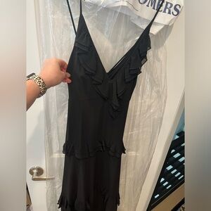 Ciao Ruffle Maxi Dress in black - Nicole miller collection